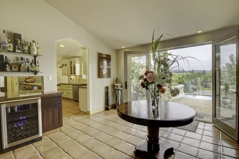 Full bar and wine refrigerator