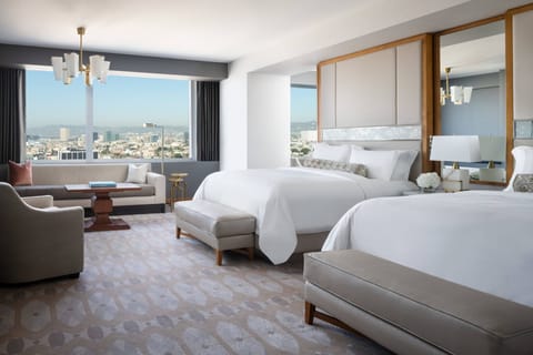 Junior Suite, 2 Queen Beds, City View | Egyptian cotton sheets, premium bedding, down comforters, pillowtop beds