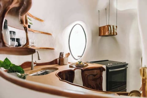 A classy kitchen equipped with all your cooking necessities for the perfect meal!