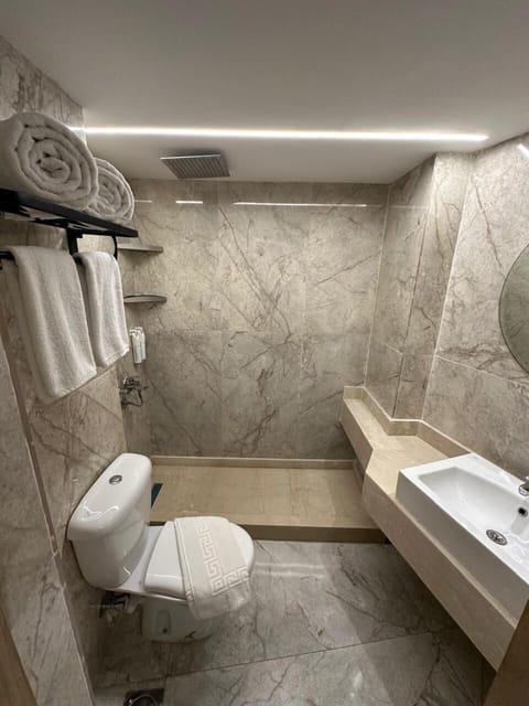 Deluxe Double Room | Bathroom | Shower, rainfall showerhead, free toiletries, towels