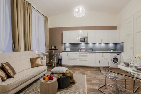 Standard Apartment | Private kitchen | Fridge, microwave, oven, stovetop