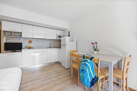 Panoramic Apartment, 1 Bedroom, Garden Area (4 pax South) | Private kitchen | Fridge, microwave, stovetop, espresso maker