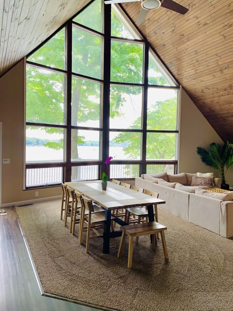 Dining area with living room