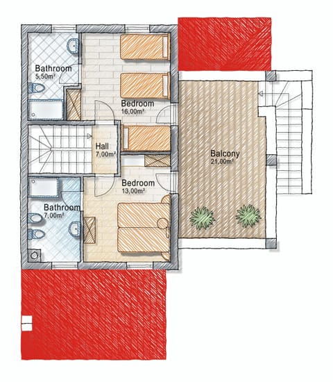 Upper floor plan