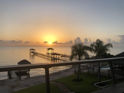 View from the large upstairs wrap around balcony