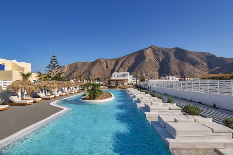 Indoor pool, outdoor pool, sun loungers