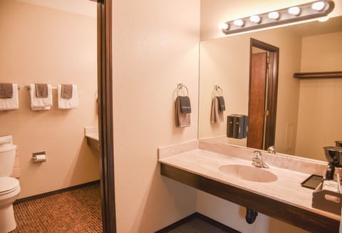 Standard Room, 2 Queen Beds, Mountain View - Ground and Upper floor (No Pets) | Bathroom | Combined shower/tub, free toiletries, hair dryer, towels