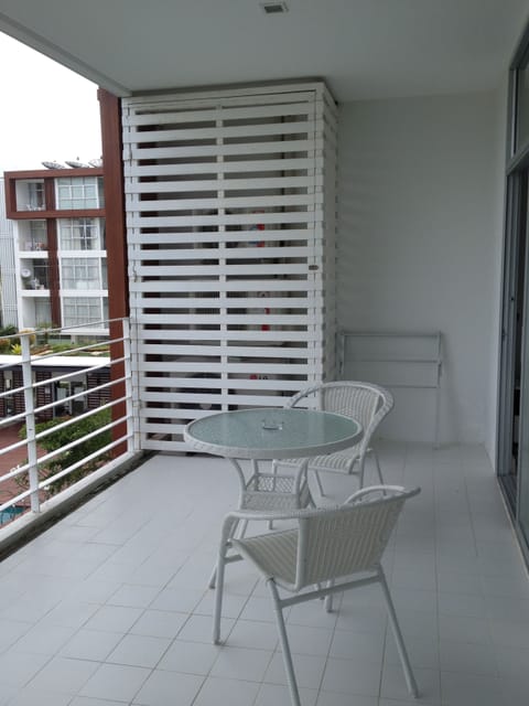 Balcony on pool side