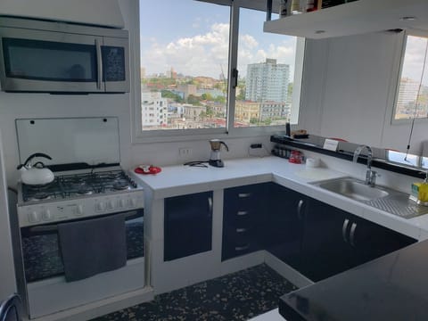 Luxury Apartment, 2 Bedrooms, Sea View, Tower | Private kitchen | Fridge, microwave, oven, stovetop