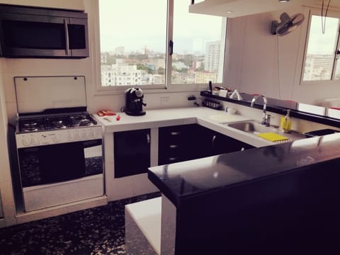 Luxury Apartment, 2 Bedrooms, Sea View, Tower | Private kitchen | Fridge, microwave, oven, stovetop