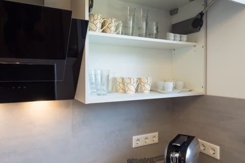 Apartment, Terrace | Private kitchen | Full-size fridge, microwave, oven, dishwasher