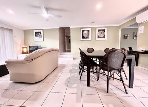 Family House, 3 Bedrooms, 2 Bathrooms, Pool View | Living area | 55-inch LCD TV with digital channels, TV, video-game console