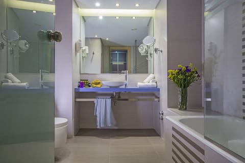 Executive Double Room | Bathroom | Designer toiletries, hair dryer, towels