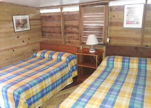 Basic Cabin, 2 Double Beds, Garden View | Memory foam beds, free WiFi, bed sheets