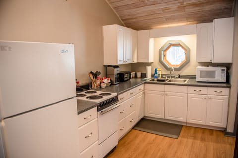 Family Cabin, 2 Bedrooms, Mountain View | Private kitchen | Full-size fridge, microwave, oven, stovetop