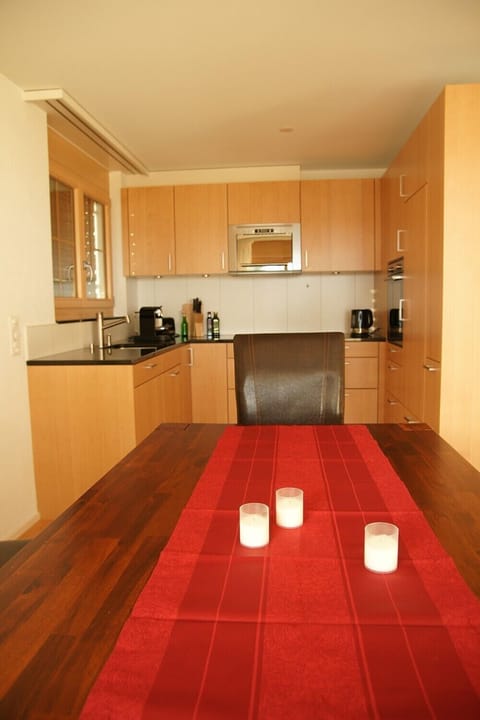Modern dining area and kitchen