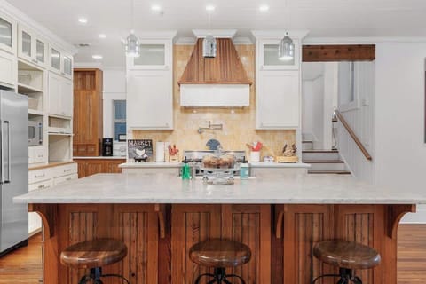 Seating for three at the kitchen island.