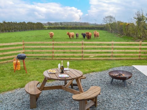 Charming sitting out area with wonderful views | Greengill Farm Shepherds Hut - Greengill, Greengill, near Cockermouth