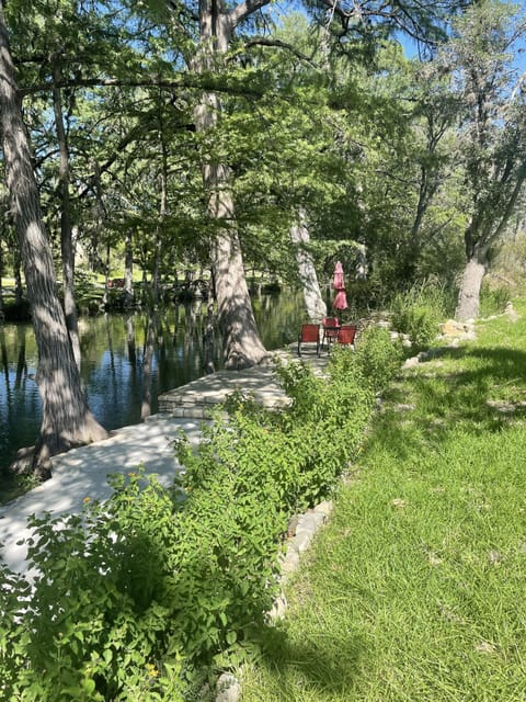 Yard view of sitting area and river