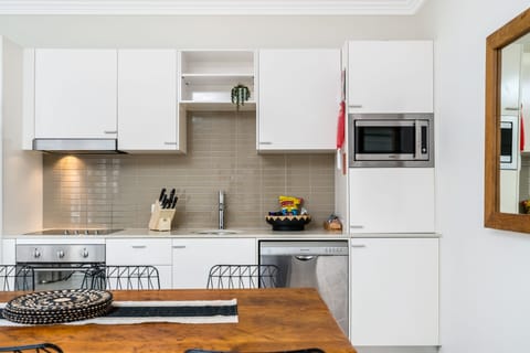 Two Bedroom Deluxe Apartment | Private kitchen | Fridge, oven, coffee/tea maker, electric kettle