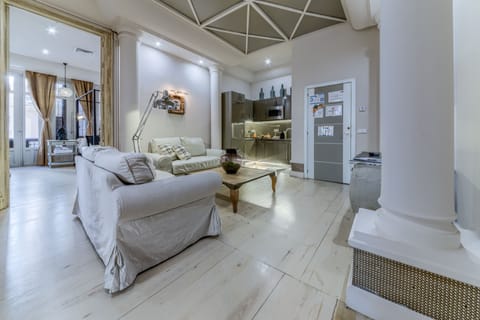 Deluxe Apartment, 3 Bedrooms, City View | Living room | Smart TV