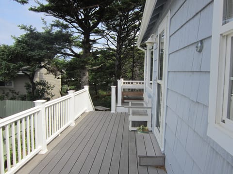 Wrap around deck on 50% of the house. West side and North side.