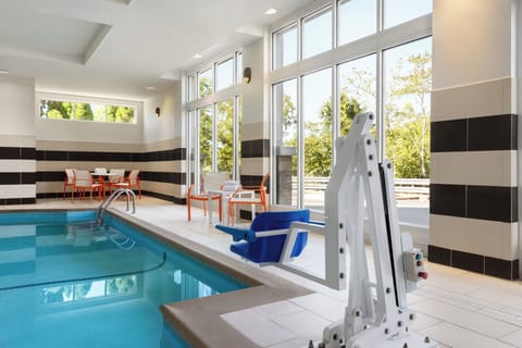 Indoor pool, open 9:00 AM to 10:00 PM, sun loungers