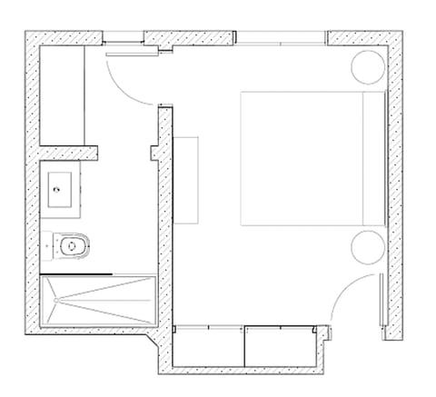 Deluxe Double Room, 1 Queen Bed (Yellow) | Floor plan