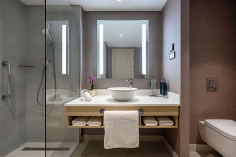 Suite, 1 Bedroom (Terrace) | Bathroom | Hydromassage showerhead, free toiletries, hair dryer, towels