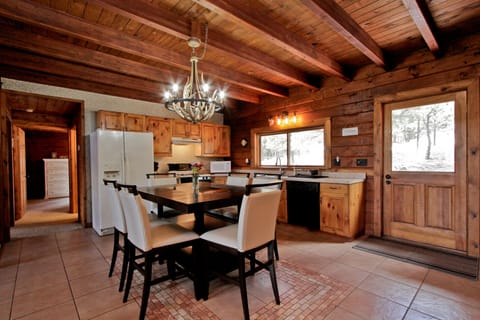 The dining room and kitchen are right in off the foyer and main entrance.