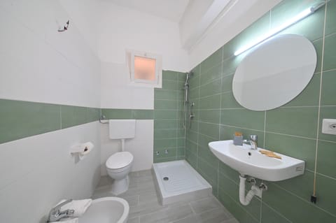 Shower, eco-friendly toiletries, hair dryer, bidet