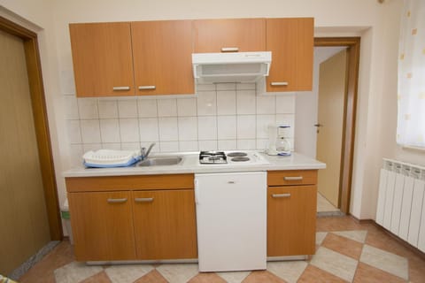 Apartment, 1 Bedroom | Private kitchen | Fridge, stovetop, coffee/tea maker, electric kettle