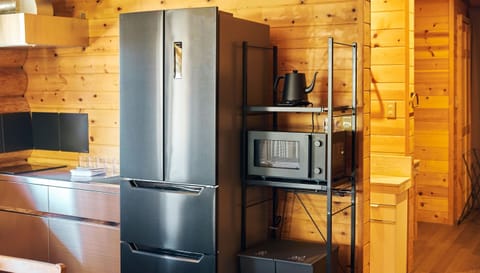 Mini-fridge, electric kettle