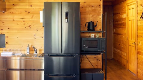 Mini-fridge, electric kettle