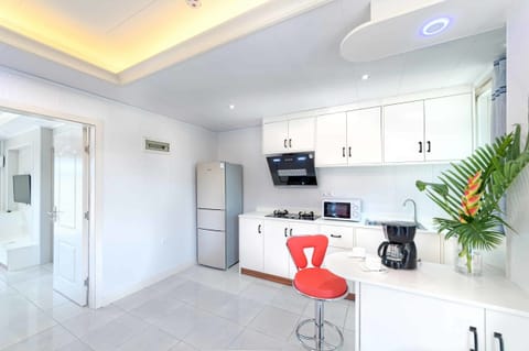 Central View Suite | Private kitchen | Fridge, microwave, oven, stovetop