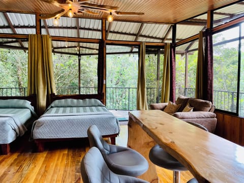 Panoramic Tree House, Garden View | Premium bedding, down comforters, laptop workspace, blackout drapes