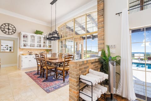 Family room leading into the dining area.