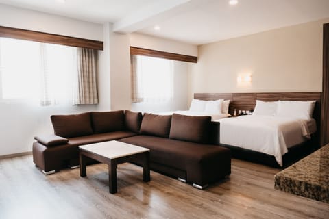 Junior Suite, 2 Double Beds, Kitchenette | Premium bedding, minibar, in-room safe, desk