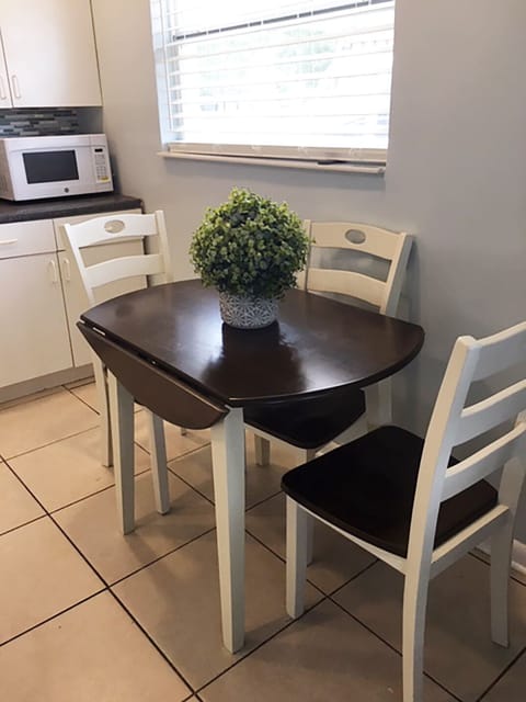 Kitchen table folds and expands to seat 4