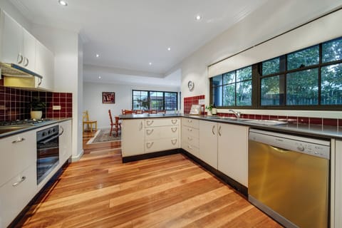 DenFenella Lodge | Private kitchen | Fridge, microwave, oven, stovetop