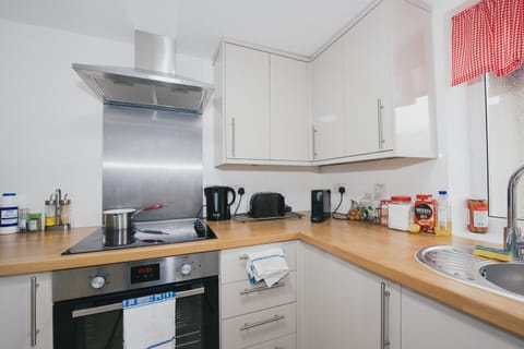 Deluxe Apartment, 2 Bedrooms | Private kitchen | Full-size fridge, microwave, oven, stovetop