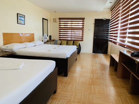Second Floor Family Seaview Room for 5 Pax | In-room safe, desk, laptop workspace, free wired internet