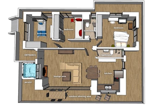 Rosemary - Elaia Luxury Top Floor Suite with Sea View | Floor plan
