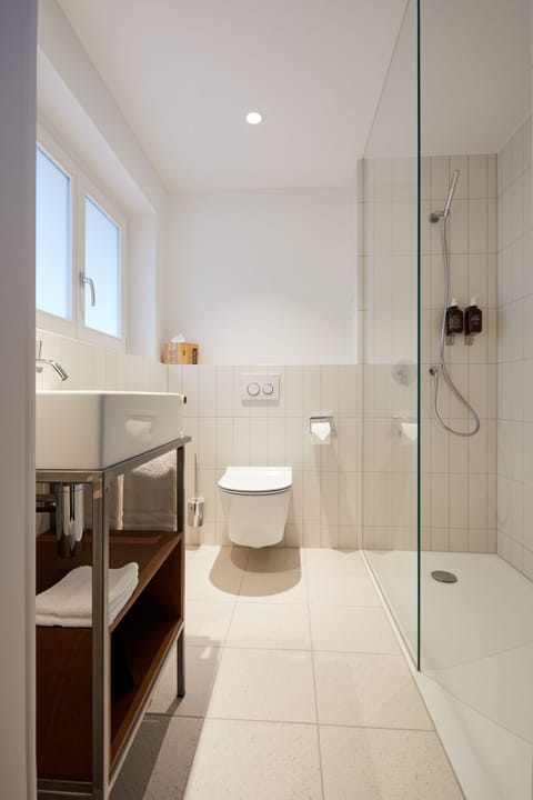 Double Room Single Use | Bathroom | Shower, hair dryer, bathrobes, slippers