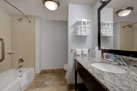 Room, 2 Queen Beds | Bathroom | Combined shower/tub, free toiletries, hair dryer, bathrobes