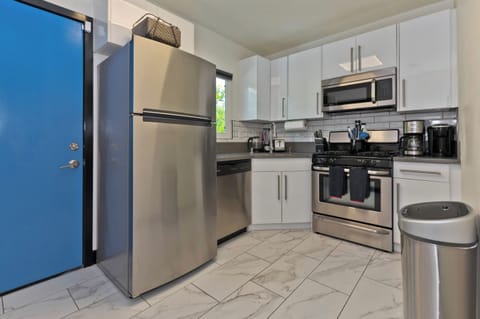 Kitchen view with exit to private back yard. 