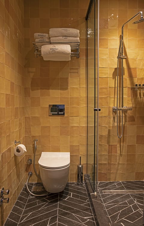 Twin Room | Bathroom | Shower, rainfall showerhead, free toiletries, hair dryer