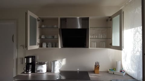 Apartment | Private kitchen | Full-size fridge, microwave, oven, stovetop