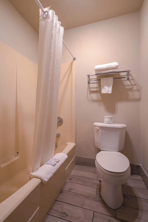 Premium Room, 2 Queen Beds, Kitchenette | Bathroom | Free toiletries, hair dryer, towels, soap
