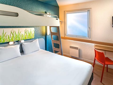 Desk, blackout drapes, soundproofing, iron/ironing board